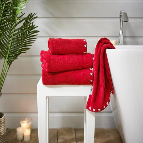 Lobster Creek Starston Towel Red Hand Towel