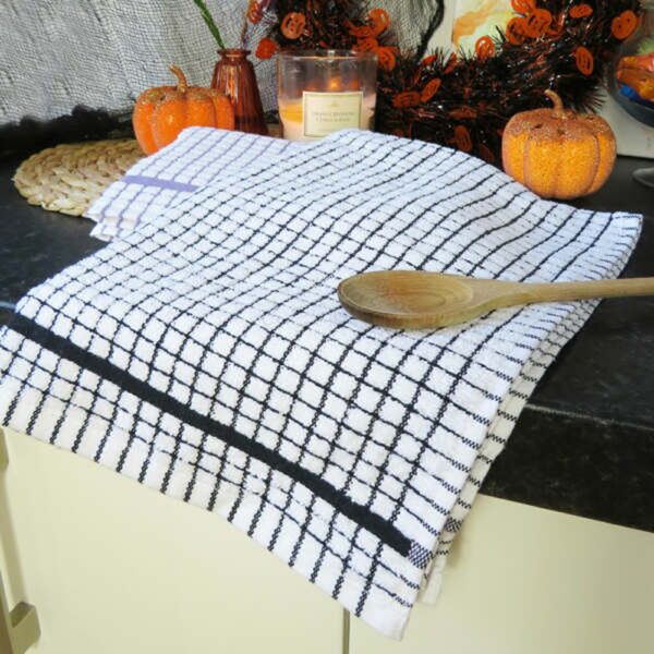 Poli-dri cotton tea towel Black
