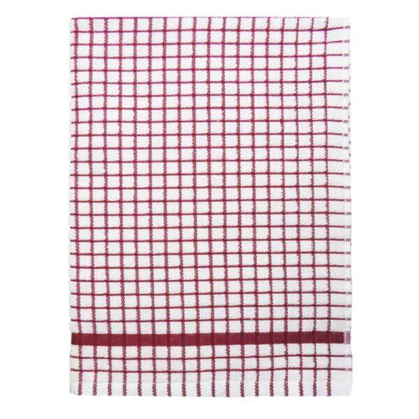 Poli-dri cotton tea towel Burgundy 