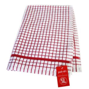 Poli-dri cotton tea towel Red