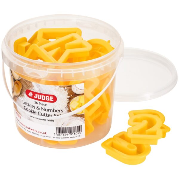 Judge Kitchen, 36 Piece Alphabet & Number Cutters, Yellow