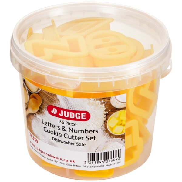 Judge Kitchen, 36 Piece Alphabet & Number Cutters, Yellow