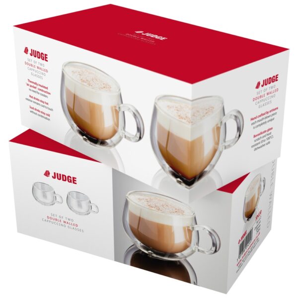 Judge Double Walled Glassware, 2 Piece Cappuccino Glass Set, 225ml