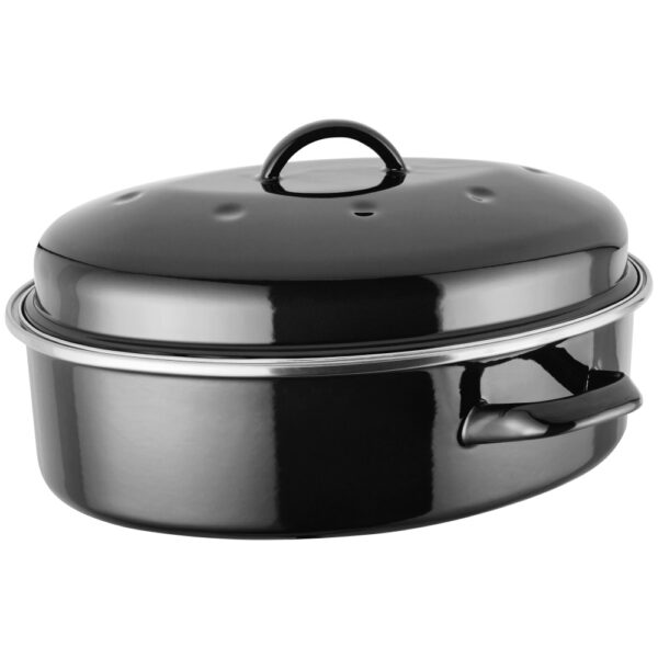 Judge Essentials Enamel, Oval Roaster, 5.2L, Enamel, Black