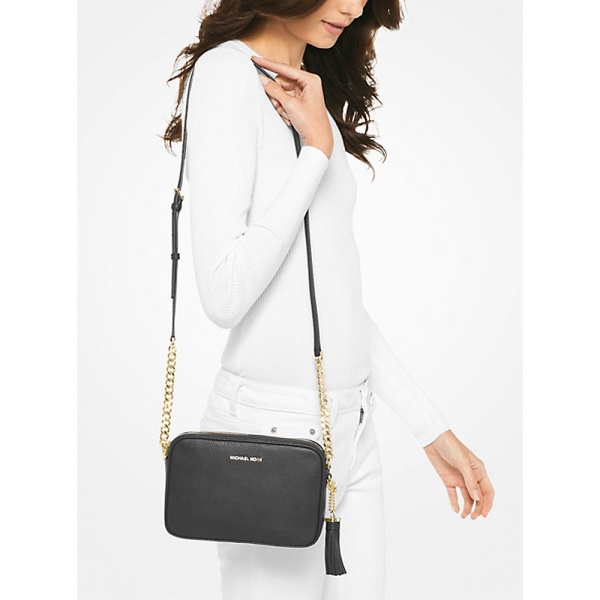 Michael Kors Jet Set Medium Pebbled Leather Crossbody Bag