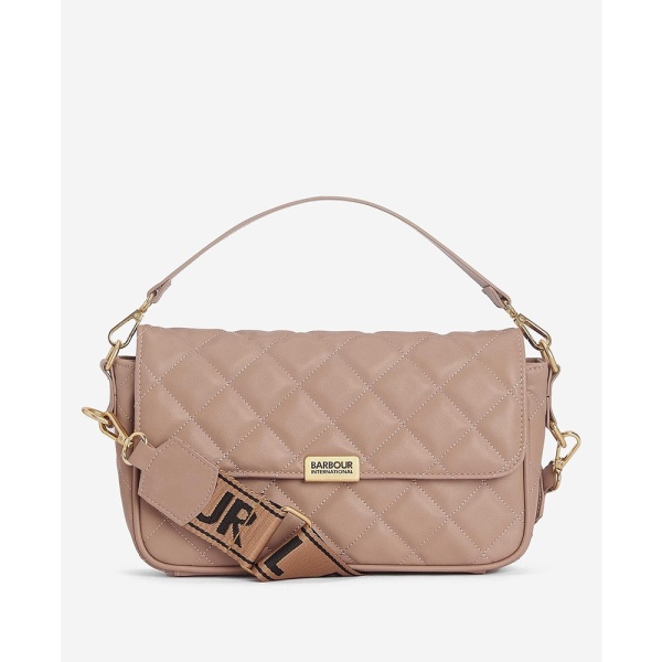 Barbour International Soho Quilted Crossbody Bag Camel