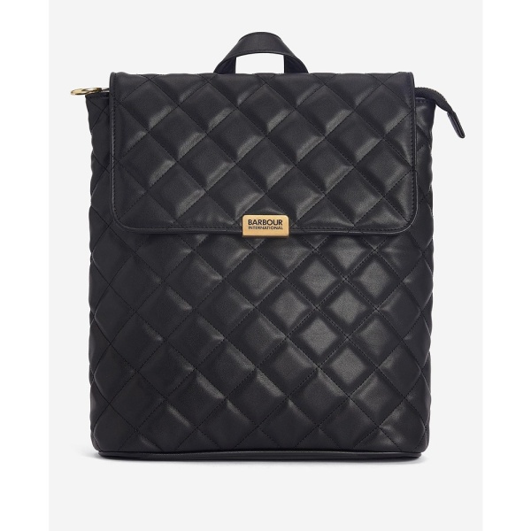 Barbour International Quilted Hoxton Backpack Black