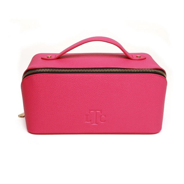 Alice Wheeler Train Case - Hot Pink and Black