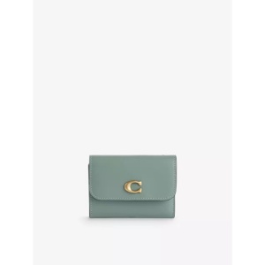 Coach Essential Leather Card Holder Sage