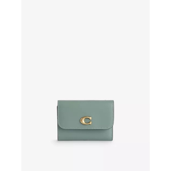 Coach Essential Leather Card Holder Sage