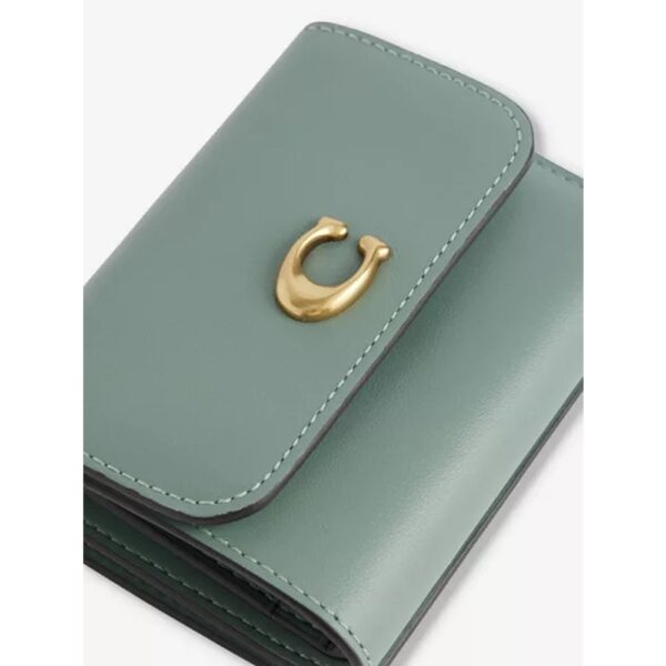 Coach Essential Leather Card Holder Sage