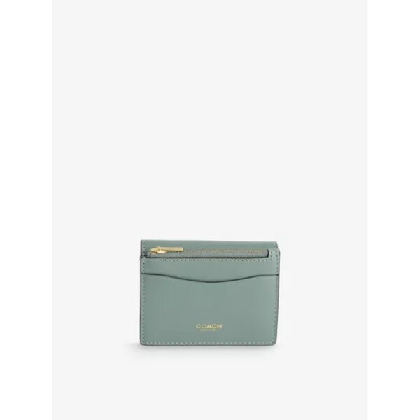 Coach Essential Leather Card Holder Sage