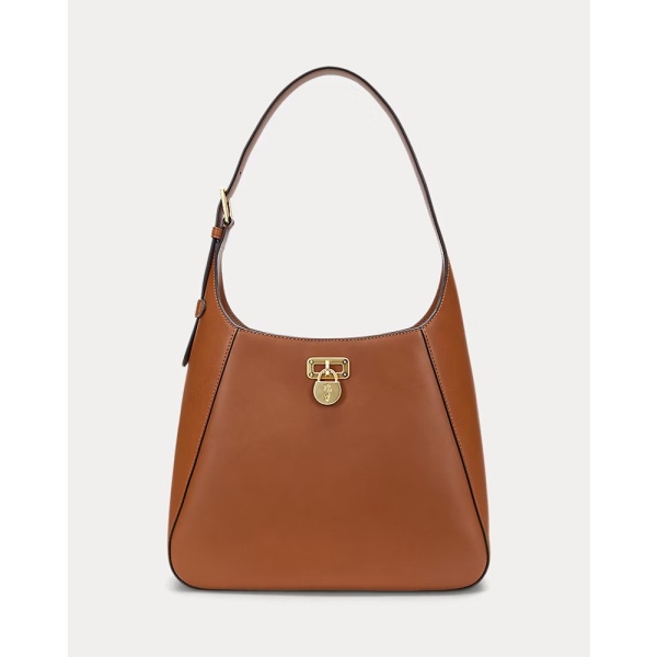 Ralph Lauren Leather Large Tanner Shoulder Bag Tan