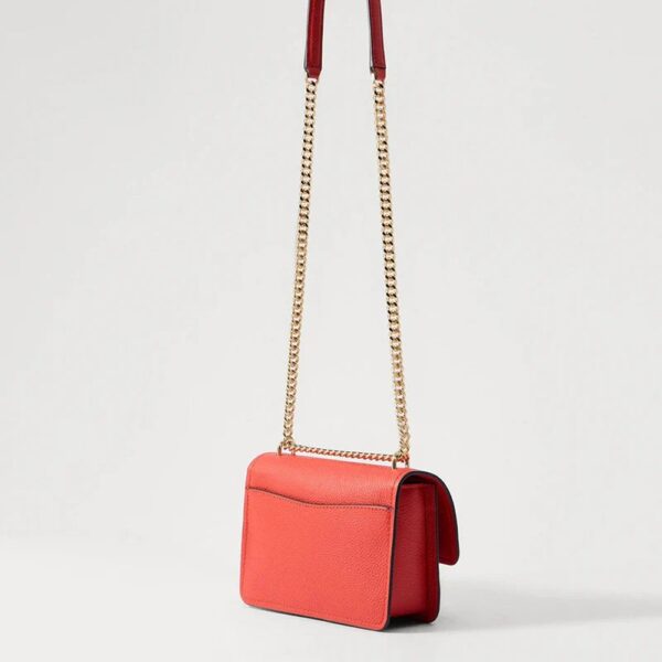Michael Kors Claire Small Leather Crossbody Bag in Burnt Sienna