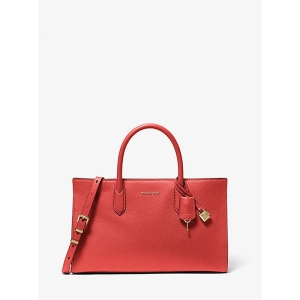 Michael Kors Scarlett Medium Leather Satchel in Burnt Sienna