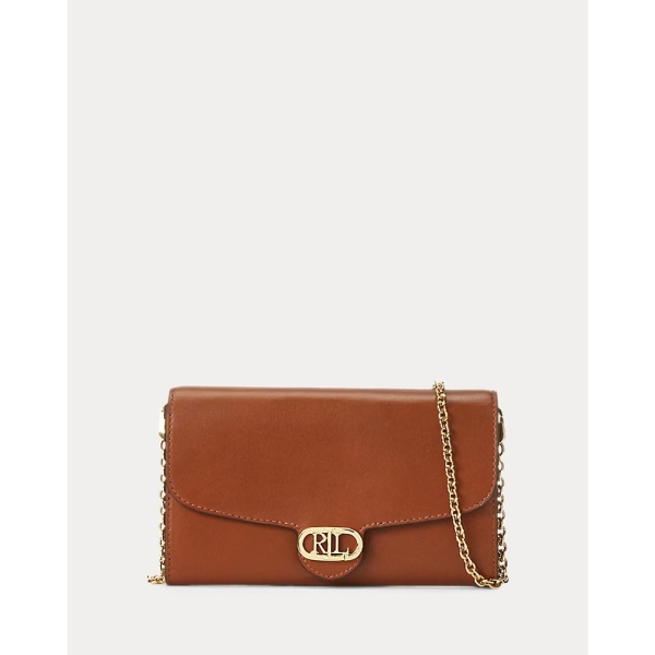 Ralph Lauren Leather Medium Adair Crossbody Tan