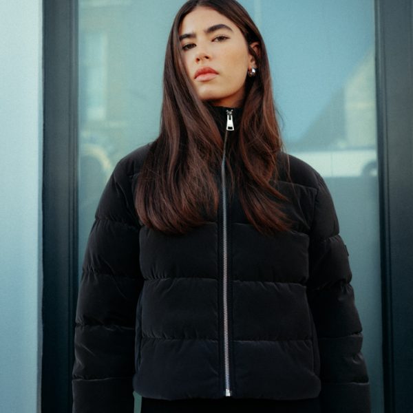 AW25 B.Intl Moto Hudson Faux Velvet Puffer Jacket LQU1861BK91 (2)